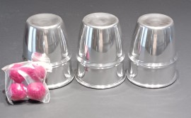 Cup & Ball Aluminum 8cm -  3 cups + 4 balls