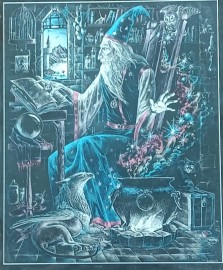 Vintage 1981 Limited Edition Melody Pena Framed Wizard Poster